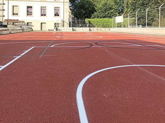 Gummibelag Sportplatz Kantonsschule am Burggraben, St. Gallen