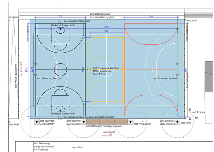 Plan - Allwetterplatz , Schulhaus Matt, Wil SG