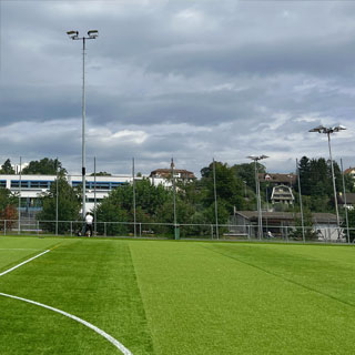 Sportplatz Beleuchtung mit Fässler Freiraumplanung