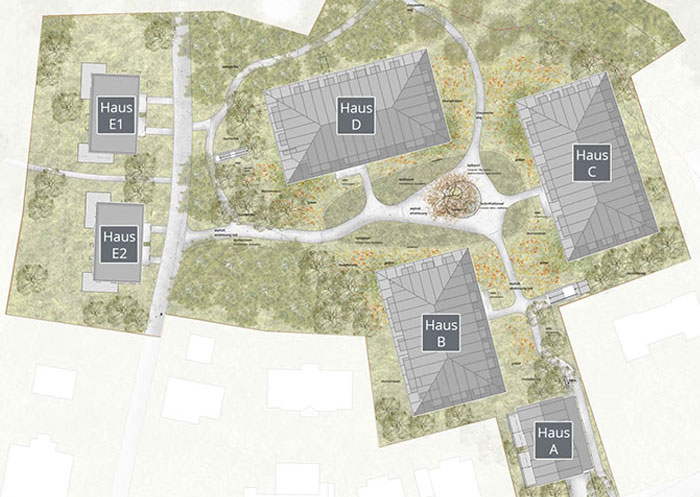 Übersicht Areal Bluemenau (Visualisierung von Büchler AG Niederuzwil SG, bluemenau.ch)