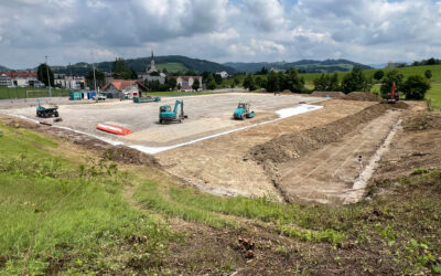 Baustart neuer Kunstrasenplatz – Sportplatz Ifang Bazenheid SG